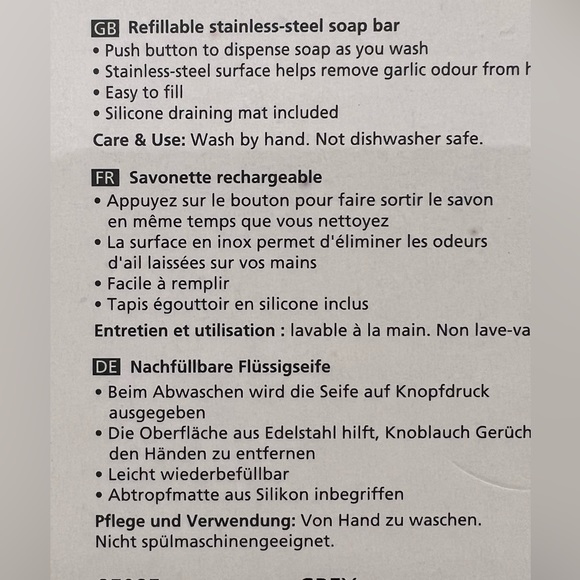 Joseph Joseph SmartBar Refillable stainless-steel soap bar with draining mat - Picture 2 of 4